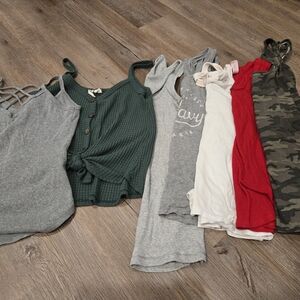 Stylish Women's Tank Tops Collection - Gray, Green, Red, and Camouflage